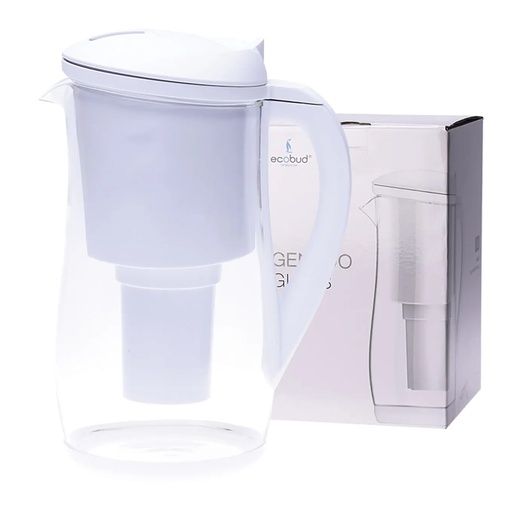 ECOBUD | Gentoo Glass Water Filter Jug White 1.5L