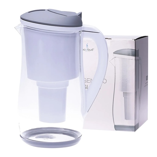 ECOBUD | Gentoo Glass Water Filter Jug Grey & White 1.5L