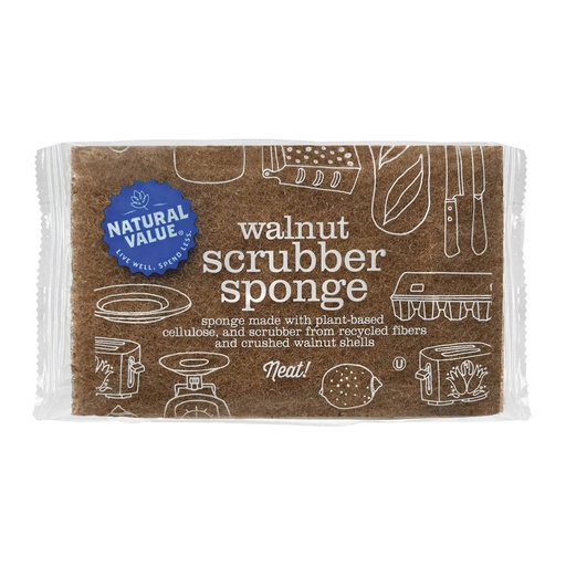 NATURAL VALUE | Walnut Scrubber Sponge