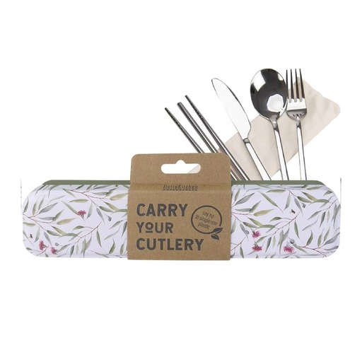 RETROKITCHEN | Carry Your Cutlery Eucalyptus Stainless Steel Cutlery Set