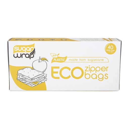 SUGARWRAP | Eco Zipper Bags Made from Sugarcane Small 40pk