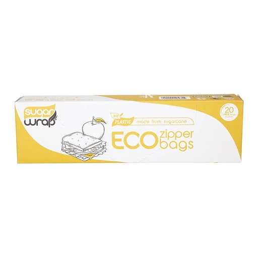 SUGARWRAP | Eco Zipper Bags Made from Sugarcane Large 20pk