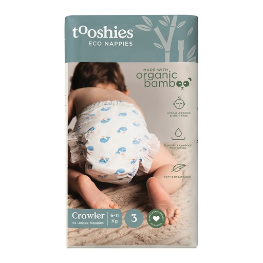 TOOSHIES | Eco Nappies Size 3 Crawler 6-11kg, Pack of 44