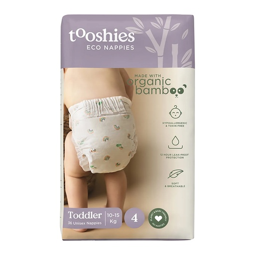 TOOSHIES | Eco Nappies Size 4 Toddler 10-15kg, Pack of 36