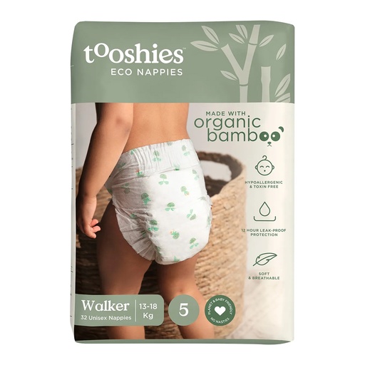 TOOSHIES | Eco Nappies Size 5 Walker 13-18kg, Pack of 32