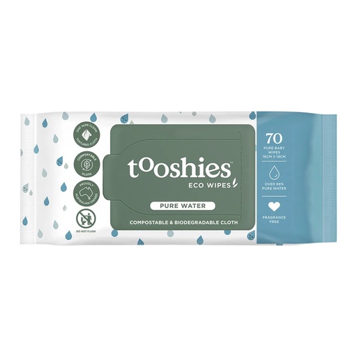 TOOSHIES | Eco Pure Baby Wipes 99% Pure Water 70pk