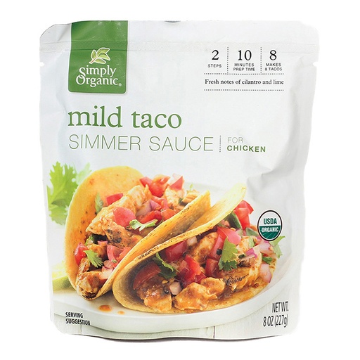 SIMPLY ORGANIC | Mild Taco Simmer Sauce 227g