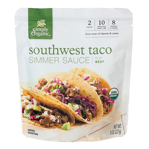 SIMPLY ORGANIC | Southwest Taco Simmer Sauce 227g